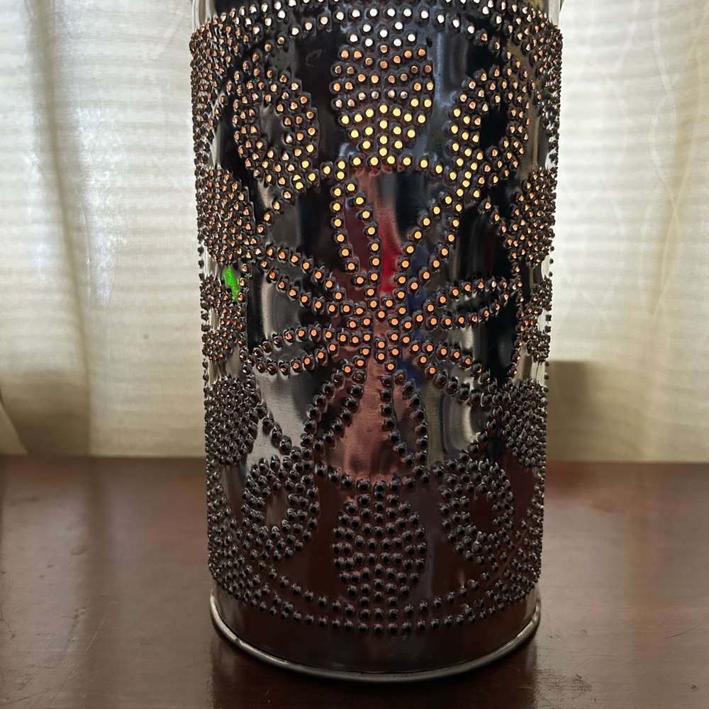 Pietrsma Tinworks Pierced Tin Candle Holder Shade With Decorative Punched Design